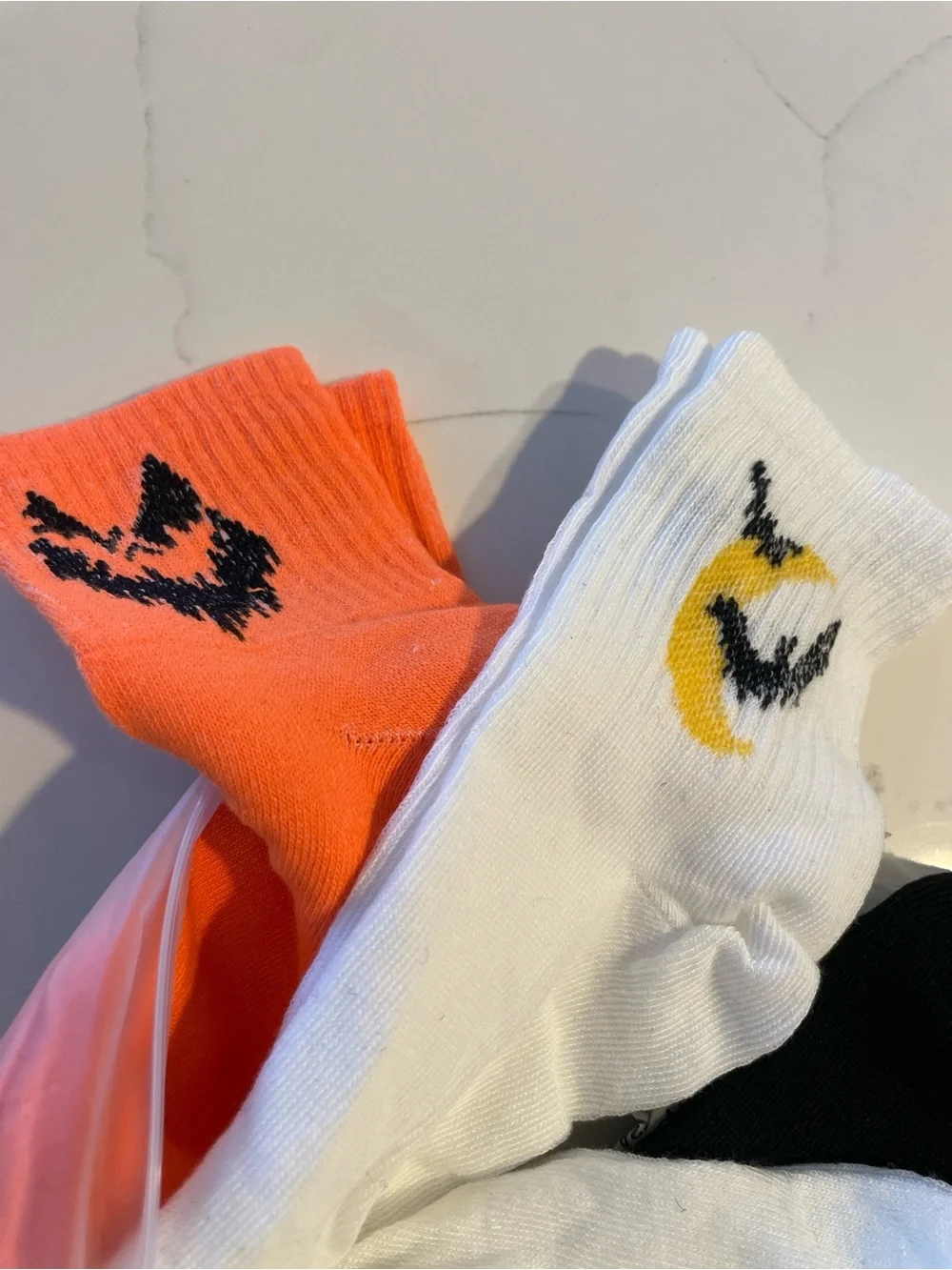 Kids Halloween Crew Socks - Pack of 4 - Orange, White & Black